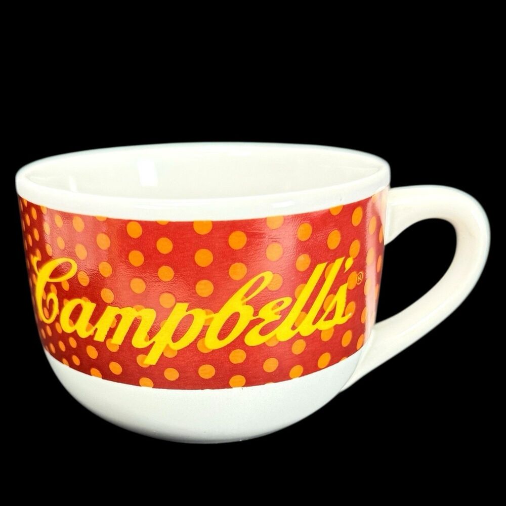 Campbell Soup Mug Bowl Yellow/White/Red With Polka Dots 2011